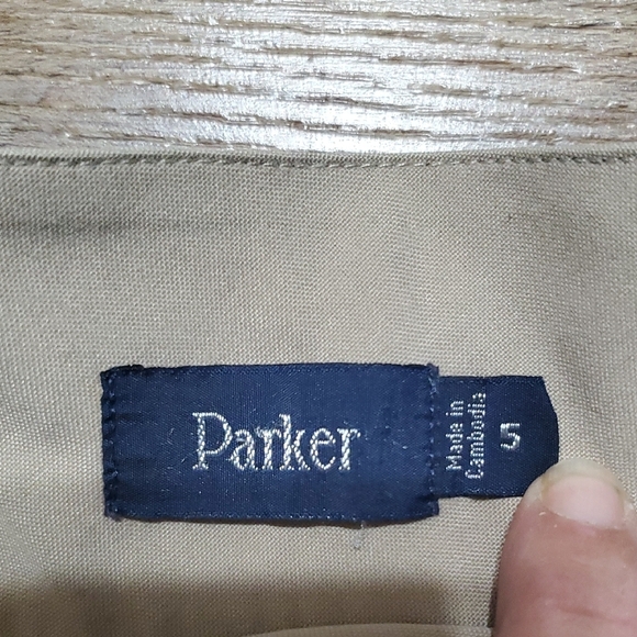 Parker Tan Pleated Skater Mini Skirt Work - Picture 2 of 6